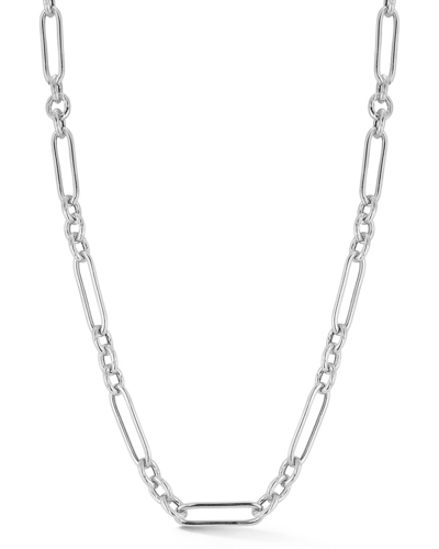Sphera Milano Silver Twist Figaro Necklace In Metallic