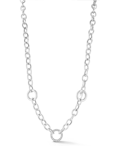 Sphera Milano Silver Cz Bold Link Necklace In Metallic