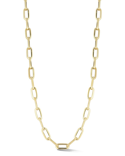 Sphera Milano 14k Over Silver Bold Knife Edge Paperclip Necklace In Goldtone