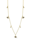 Sphera Milano 14k Over Silver Cz Eye Charm Choker Necklace In Gold