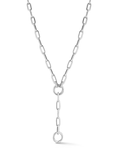 Sphera Milano Silver Cz Lariat Necklace In White