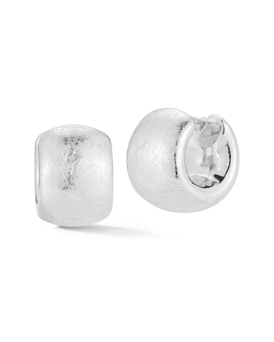 Sphera Milano Silver Hollow Textured Chunky Hoops In White