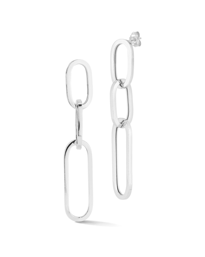 Sphera Milano Silver Paperclip Link Drop Earrings In Metallic