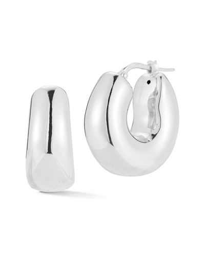 Sphera Milano Silver Hollow Chunky Hoops In Metallic