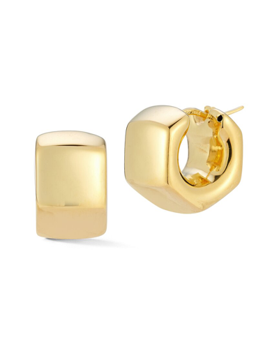Sphera Milano 14k Over Silver Hollow Hexagon Chunky Hoops In Gold