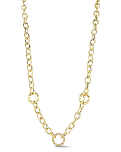 Sphera Milano 14k Over Silver Cz Bold Link Necklace In Gold