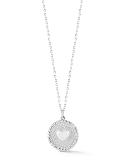 Sphera Milano Silver Heart Medallion Necklace In Metallic