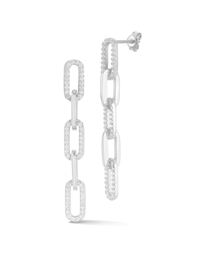 Sphera Milano Silver Cz 5-link Drop Earrings In Metallic