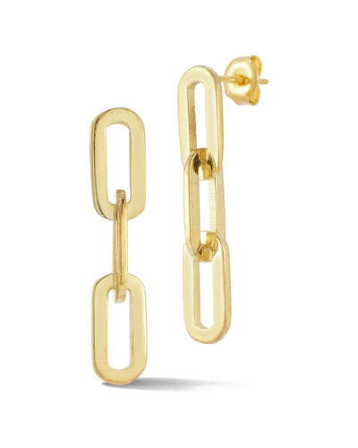 Sphera Milano 14k Over Silver 3-link Drop Earrings In Gold