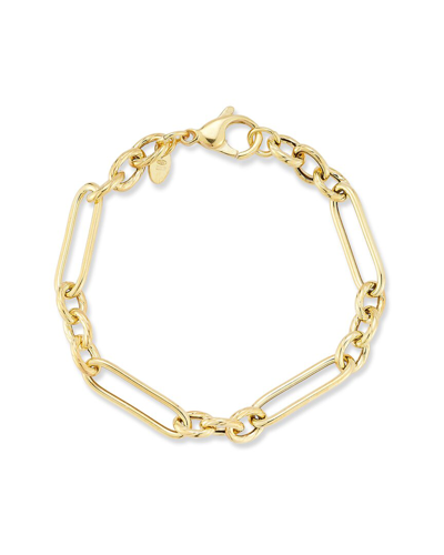 Sphera Milano 14k Over Silver Twist Figaro Bracelet In Gold