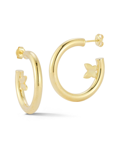 Sphera Milano 14k Over Silver Butterfly Hoops In Gold