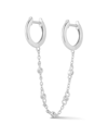 Sphera Milano Cubic Zirconia Double Piercing Huggie Hoop Earrings