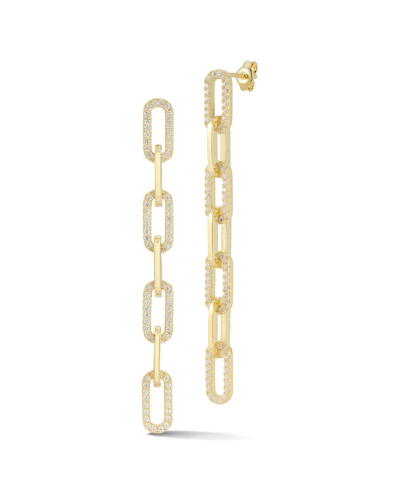 SPHERA MILANO SPHERA MILANO 14K OVER SILVER CZ 7-LINK DROP EARRINGS