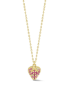 Ember Fine Jewelry 14k 0.19 Ct. Tw. Diamond & Ruby Strawberry Necklace