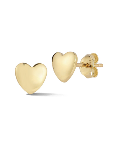 Ember Fine Jewelry 14k Curved Heart Studs In Gold
