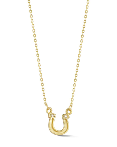 Ember Fine Jewelry 14k 0.02 Ct. Tw. Diamond Horseshoe Necklace In Gold