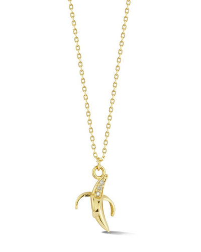 Ember Fine Jewelry 14k 0.02 Ct. Tw. Diamond Tiny Banana Necklace In Gold