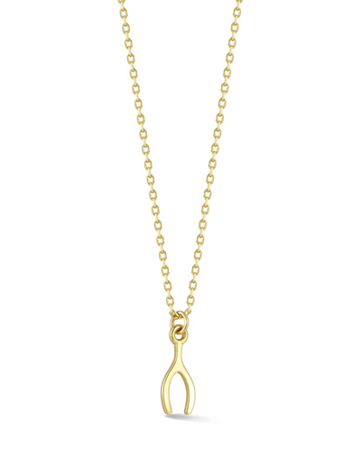 Ember Fine Jewelry 14k Teeny Tiny Wishbone Necklace In Gold