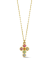 EMBER FINE JEWELRY EMBER FINE JEWELRY 14K GEMSTONE CROSS NECKLACE