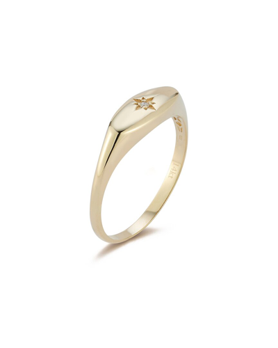 Ember Fine Jewelry 14k 0.01 Ct. Tw. Diamond Star Signet Ring