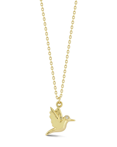 Ember Fine Jewelry 14k 0.01 Ct. Tw. Diamond Small Hummingburd Necklace In Gold