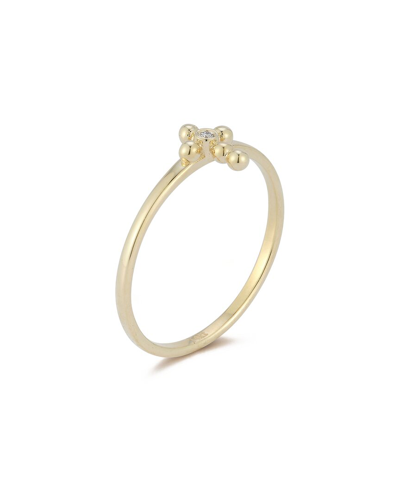 Ember Fine Jewelry 14k 0.01 Ct. Tw. Diamond Cross Ring In Gold