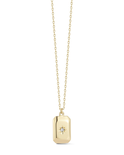 Ember Fine Jewelry 14k 0.01 Ct. Tw. Diamond Star Tag Necklace