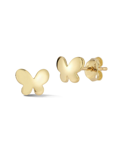 Ember Fine Jewelry 14k Curved Butterfly Studs In Gold