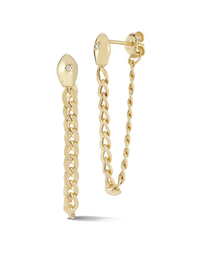 Ember Fine Jewelry 14k 0.03 Ct. Tw. Diamond Snake Earrings In Gold