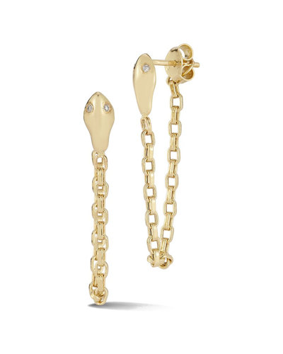 Ember Fine Jewelry 14k 0.03 Ct. Tw. Diamond Snake Earrings In Gold