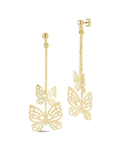 Ember Fine Jewelry 14k Butterfly Drop Earrings In Gold