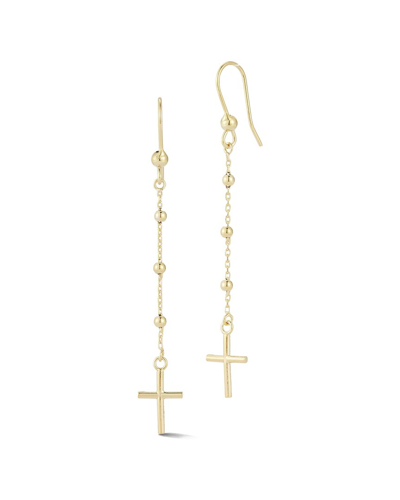 Ember Fine Jewelry 14k Cross Drop Earrings In Gold