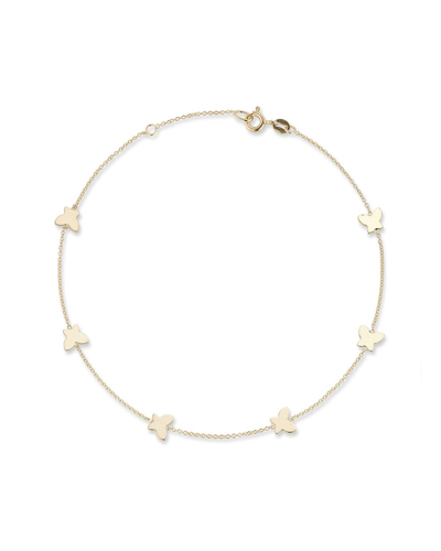 EMBER FINE JEWELRY EMBER FINE JEWELRY 14K BUTTERFLY STATION ANKLE BRACELET