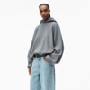 ALEXANDER WANG RAGLAN TURTLENECK HOODIE IN TERRY WITH APPLE PUFFED LOGO