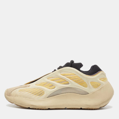 Pre-owned Yeezy X Adidas Yellow/beige Rubber And Fabric Yeezy 700 V3 Safflower Sneakers Size 41 1/3