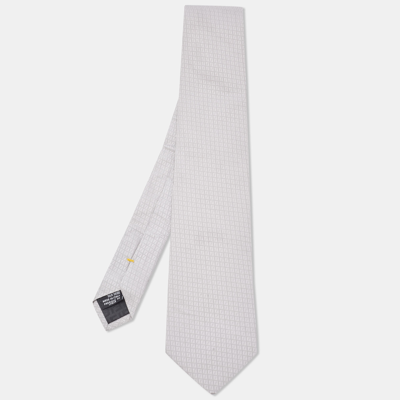 Pre-owned Fendi Grey Ff Patterned Silk Tie