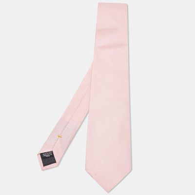 Pre-owned Fendi Light Pink Ff Patterned Silk Tie