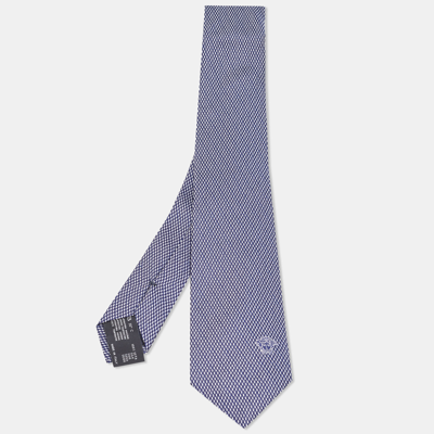 Pre-owned Versace Navy Blue Patterned Silk Tie