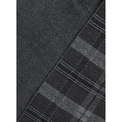 Thom Browne Wool-blend Check Scarf In Grey