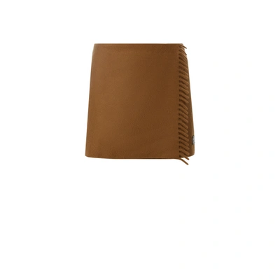 Prada Cashmere Mini Skirt In Brown