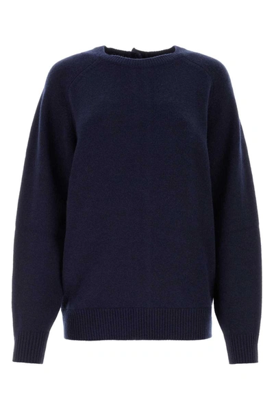 Isabel Marant Maglione Lison Oversize In Misto Lana Blu Notte Donna In Navy