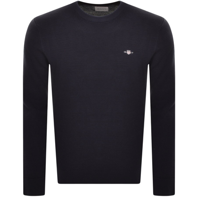 Gant Textured Sweatshirt Navy