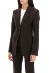 Totême Cinched-waist Moleskin Cotton Blazer In Brown