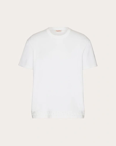 Valentino Cotton T-shirt With Toile Iconographe Detail In White