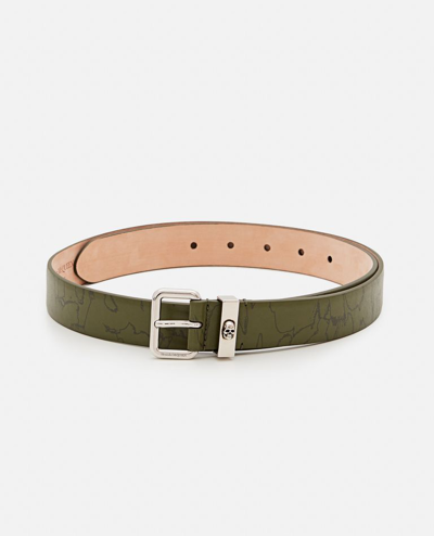 Alexander Mcqueen Skull Loop Leather Belt In Green