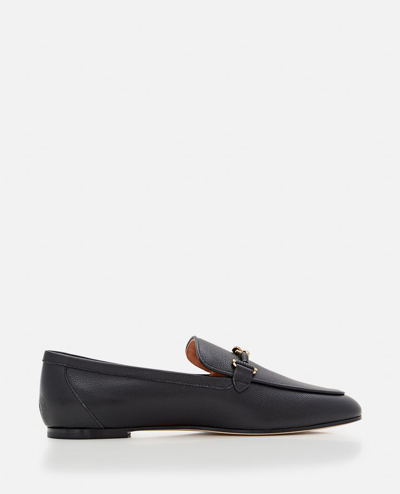 TOD'S FLAT LEATHER LOAFERS