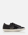 Golden Goose Textured Star Design Sneakers With Sparkling Accents In Black