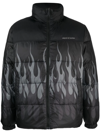 VISION OF SUPER DOWN JACKET WITH FLAME MOTIF