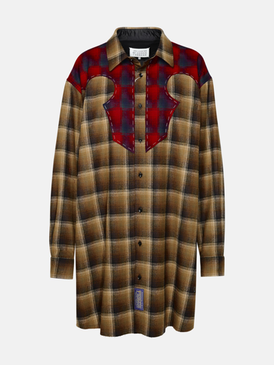 Maison Margiela X Pendleton Plaid Wool Flannel Button-up Shirt In Brown