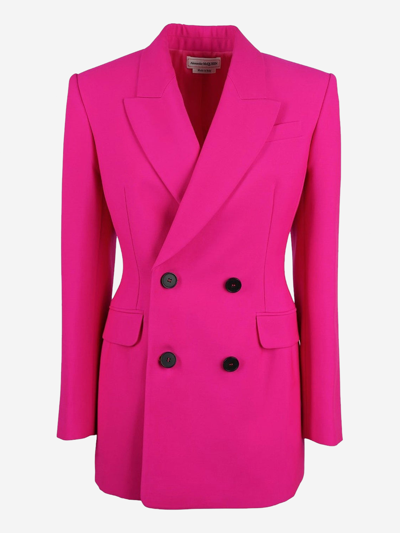 Pre-owned Alexander Mcqueen Wool Jacket In Pink
